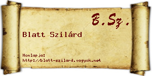 Blatt Szilárd névjegykártya